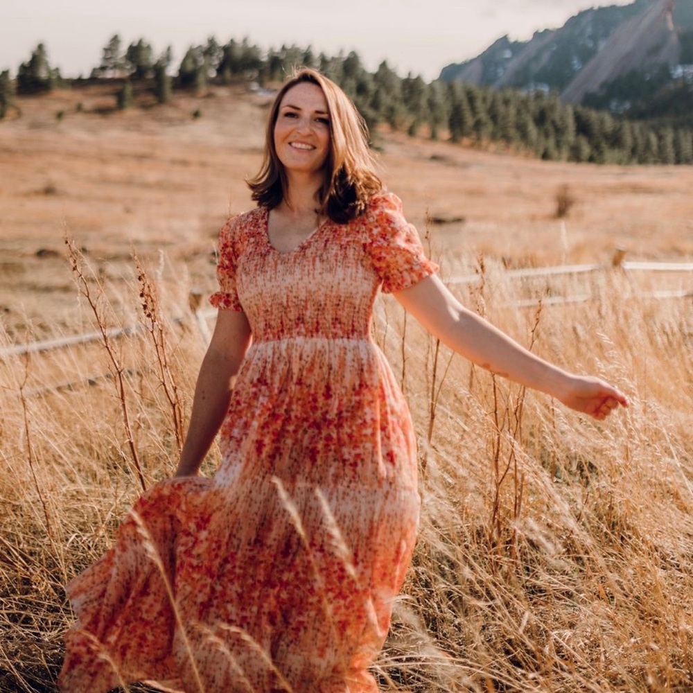 Christy Dawn Orange Dress with slip